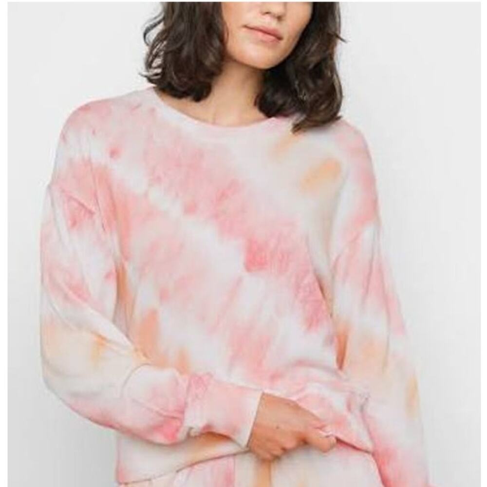 Rails Ramona Sunset Tie Dye Sweatshirt XL Pink Orange Crewneck Pullover